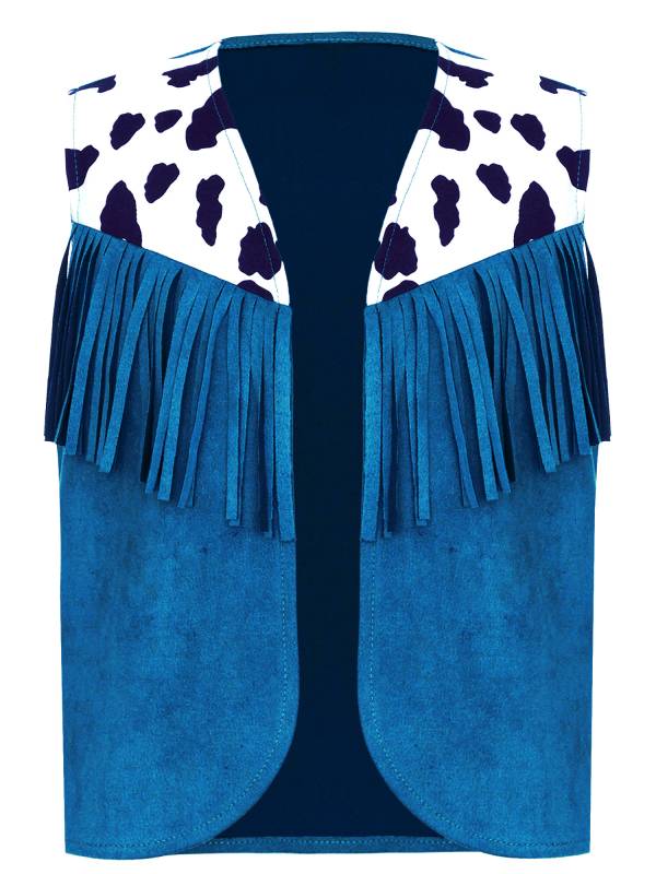 Kids Cowboy Cowgirl Costume Sleeveless Fringe Vest thumb