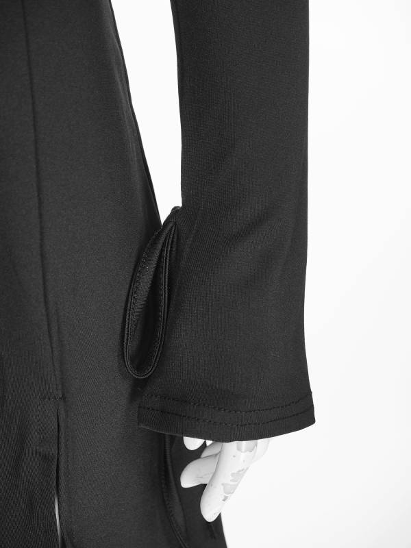 Women Bodycon Mini Dress Long Sleeve Side Slit Cocktail Dress thumb