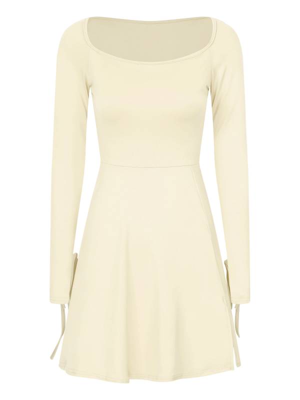 Women Bodycon Mini Dress Long Sleeve Side Slit Cocktail Dress thumb