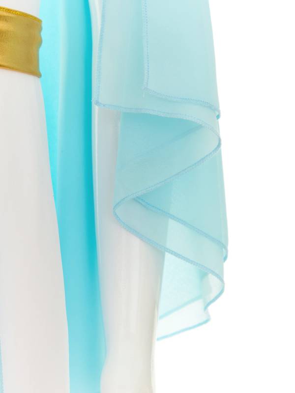 Girls Greek Goddess Toga One Shoulder Tulle Maxi Dress with Metallic Waistband thumb