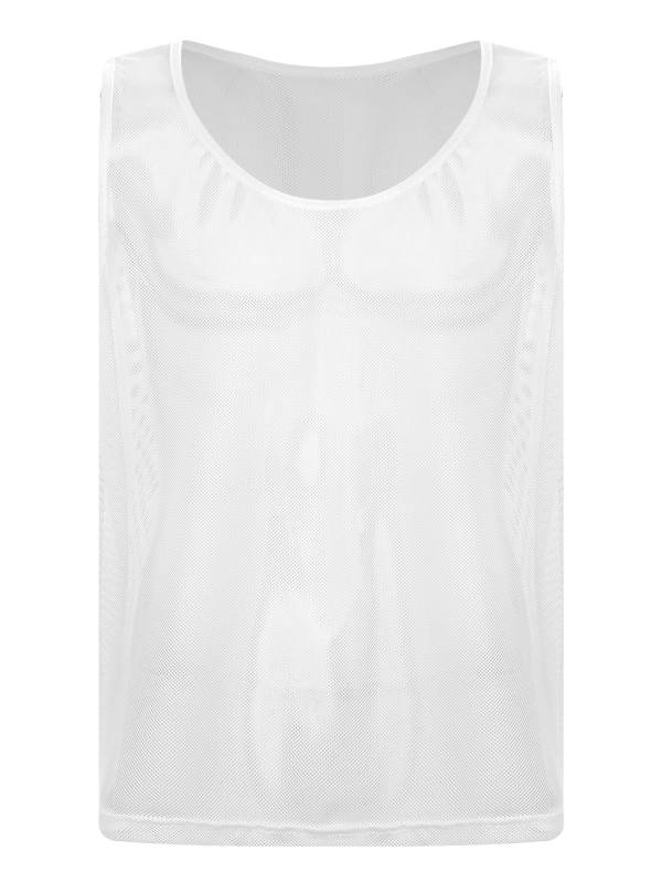 Men Hollow Out Mesh Round Neck Sleeveless Training Tank Top thumb