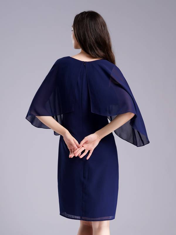 Women Rhinestones Party Dress V Neck Pencil Chiffon Dress for Evening thumb