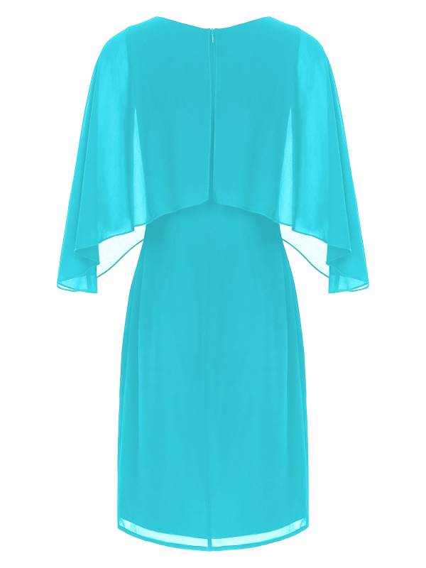 Women Rhinestones Party Dress V Neck Pencil Chiffon Dress for Evening thumb