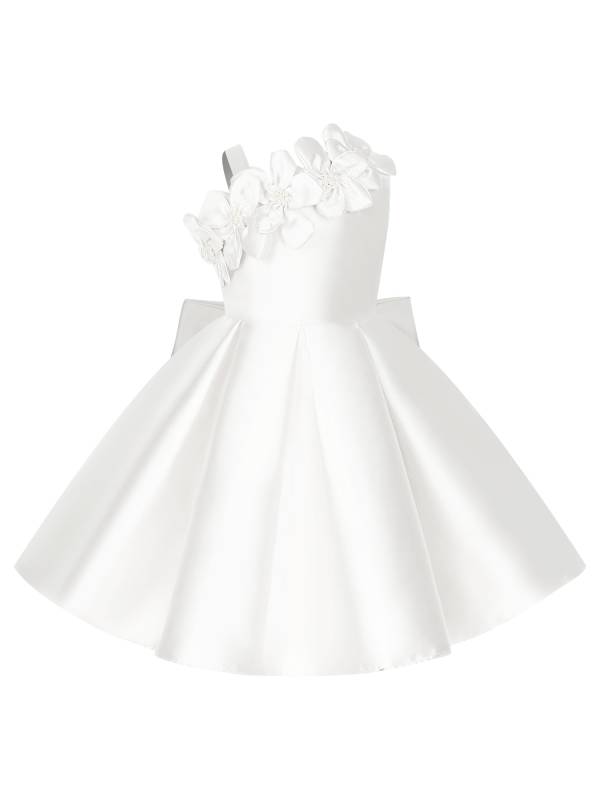 Toddler Girls Flower Girl Party Gown Sleeveless Applique Bowknot Dress thumb