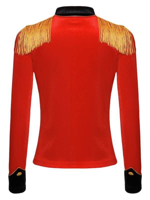 Kids Halloween Circus Ringmaster Costume Long Sleeve Tassel Velvet Jacket thumb