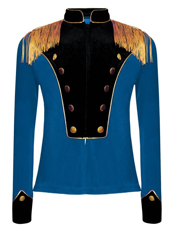 Kids Halloween Circus Ringmaster Costume Long Sleeve Tassel Velvet Jacket thumb