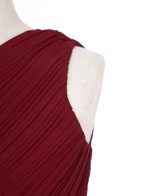 Kids Girls Sleeveless Ruched Chiffon Junior Bridesmaid Dress thumb