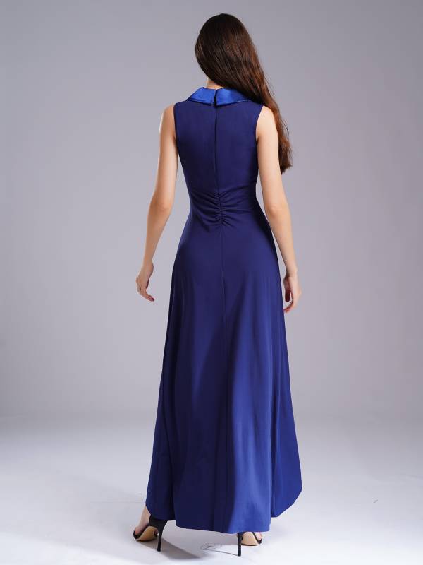 Women Cocktail Dress V Neck Sleeveless High-Low Maxi Dress thumb