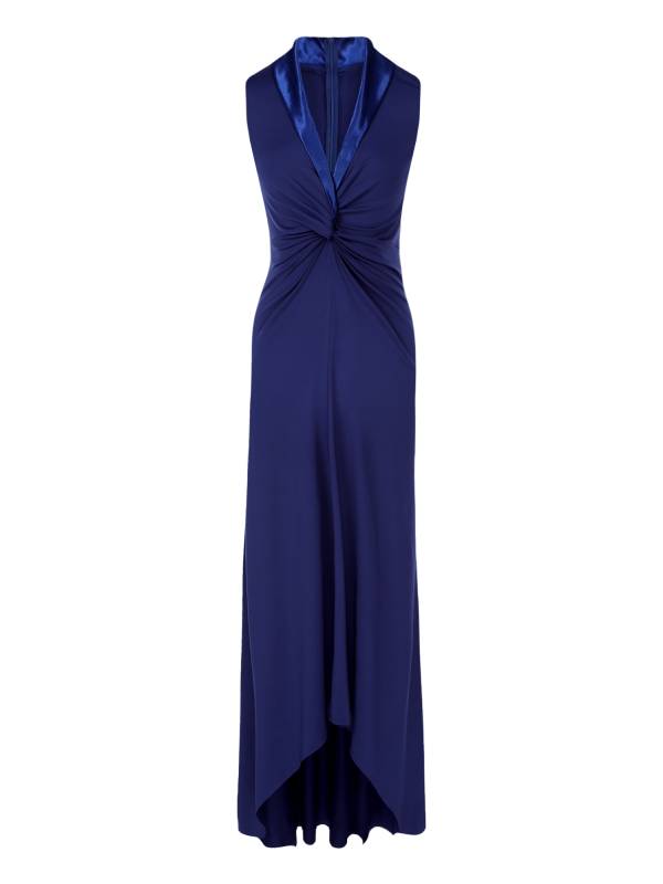 Women Cocktail Dress V Neck Sleeveless High-Low Maxi Dress thumb