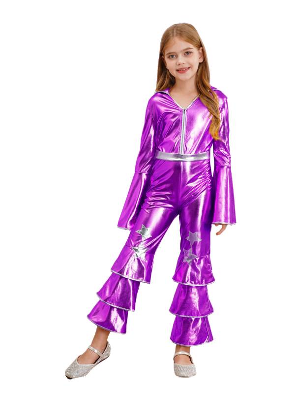 Purple bell bottom jumpsuit store