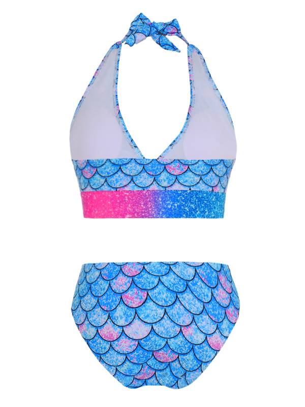 Women 2pcs Mermaid V Neck Bikini Swim Set thumb