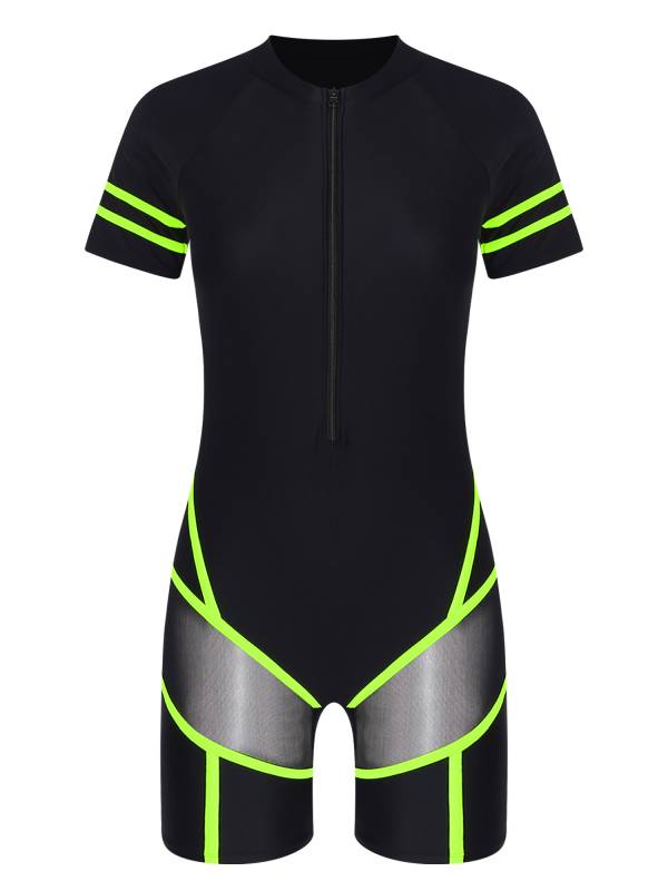 Women Short Sleeve One-piece Swimsuit UPF 50 Rash Guard thumb