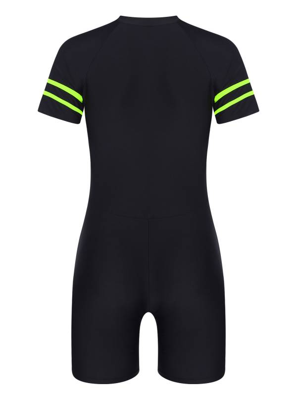 Women Short Sleeve One-piece Swimsuit UPF 50 Rash Guard thumb