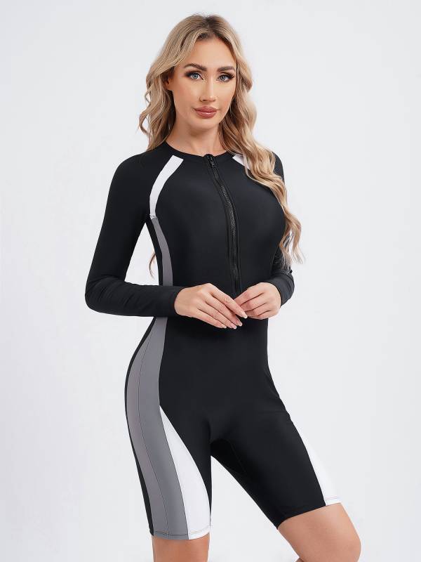 Women Long Sleeve One-piece Swimsuit Surfing Wetsuit thumb