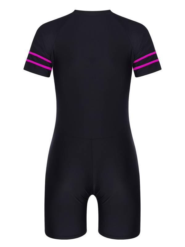 Women Short Sleeve One-piece Swimsuit UPF 50 Rash Guard thumb