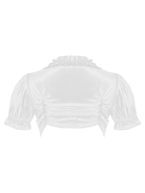 Women Mesh Crop Cardigan Open Front Short Sleeve Shawl thumb