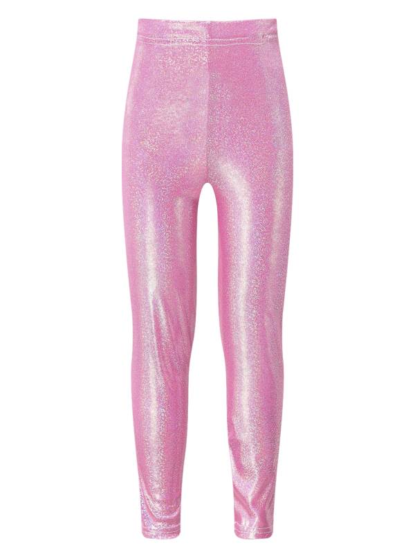 Kids Girls Metallic Elastic Waistband Leggings for Dance Party thumb
