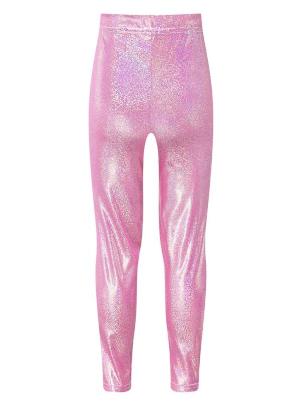 Kids Girls Metallic Elastic Waistband Leggings for Dance Party thumb