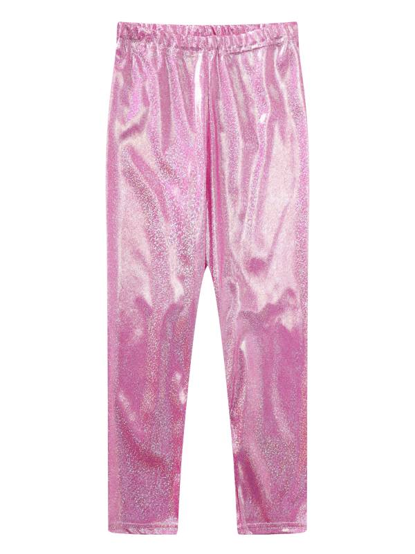 Kids Girls Metallic Elastic Waistband Leggings for Dance Party thumb