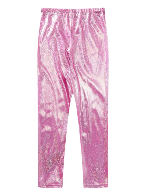 Kids Girls Metallic Elastic Waistband Leggings for Dance Party thumb