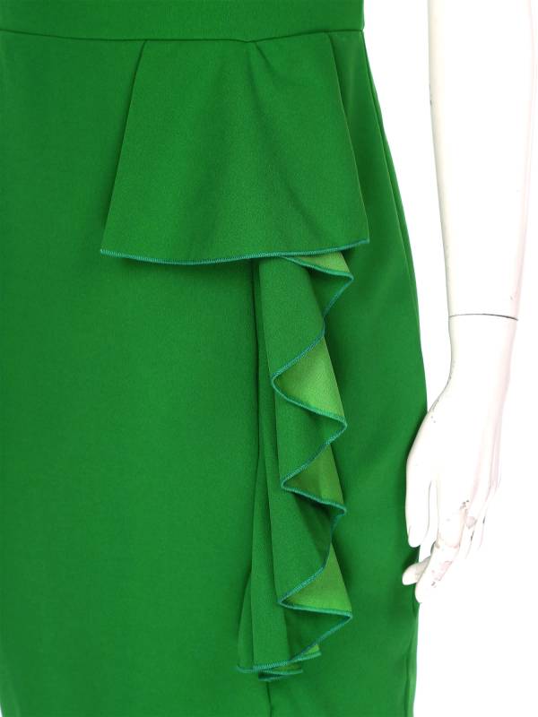 Women Short Sleeve Ruffles Bodycon Midi Pencil Dress for Work Cocktail thumb