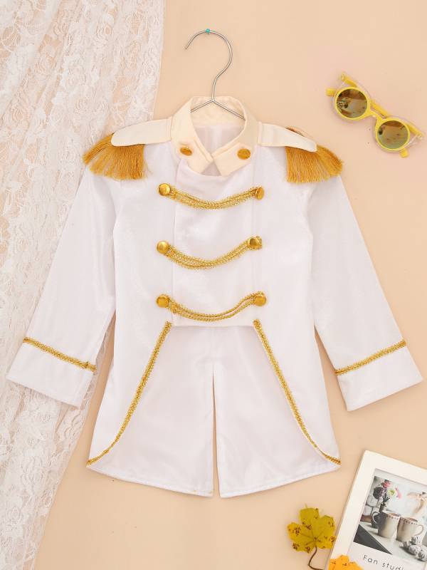 Toddler Boys Long Sleeve Gold Fringe Tailcoat Prince Costume thumb