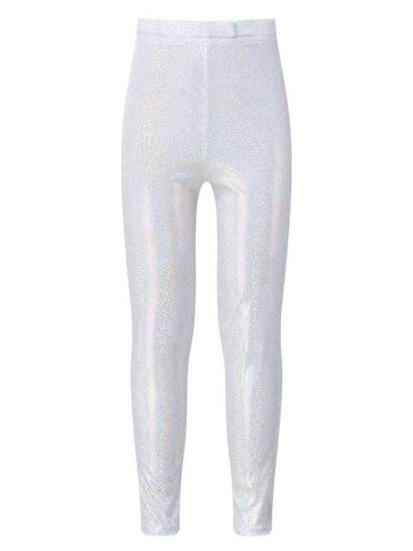 Kids Girls Metallic Elastic Waistband Leggings for Dance Party thumb