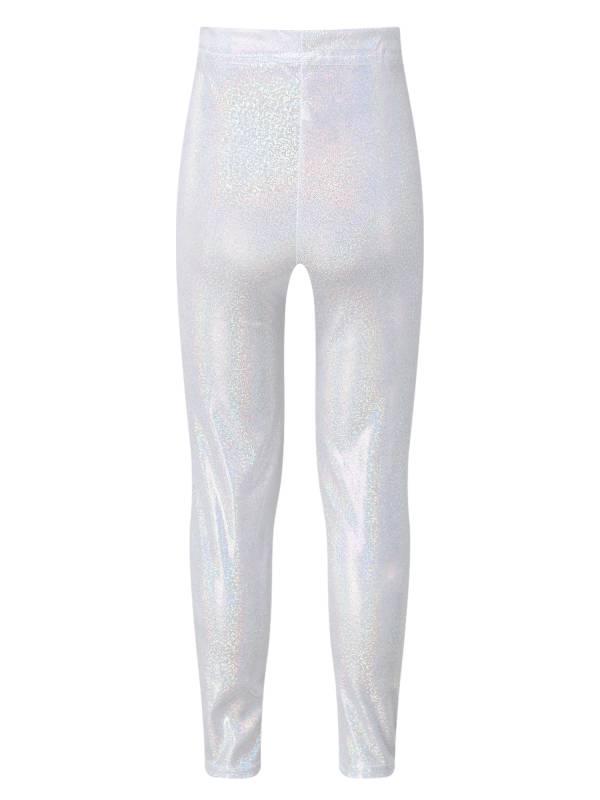 Kids Girls Metallic Elastic Waistband Leggings for Dance Party thumb