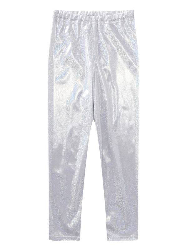 Kids Girls Metallic Elastic Waistband Leggings for Dance Party thumb