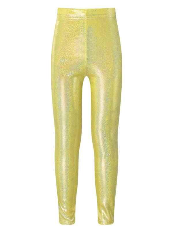 Kids Girls Metallic Elastic Waistband Leggings for Dance Party thumb