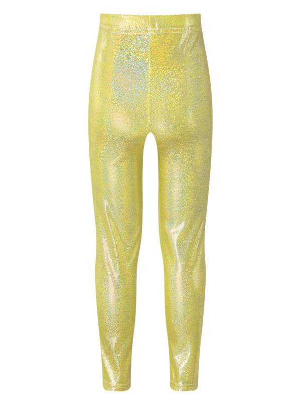 Kids Girls Metallic Elastic Waistband Leggings for Dance Party thumb