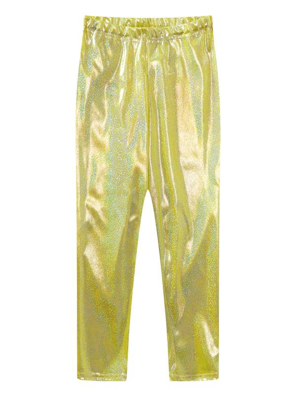Kids Girls Metallic Elastic Waistband Leggings for Dance Party thumb