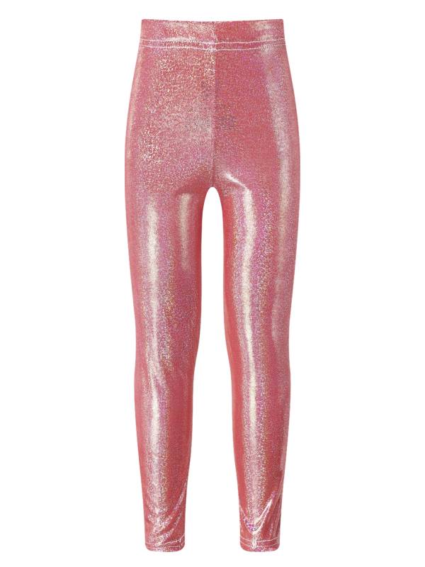 Kids Girls Metallic Elastic Waistband Leggings for Dance Party thumb