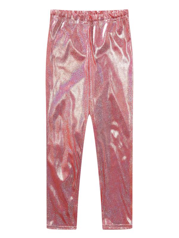 Kids Girls Metallic Elastic Waistband Leggings for Dance Party thumb