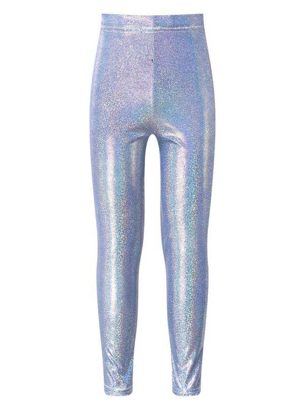 Kids Girls Metallic Elastic Waistband Leggings for Dance Party thumb