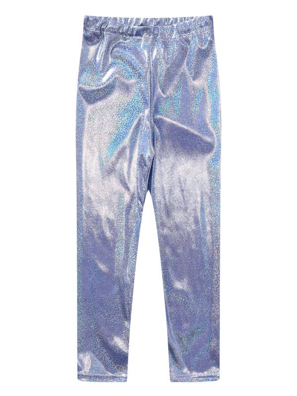 Kids Girls Metallic Elastic Waistband Leggings for Dance Party thumb