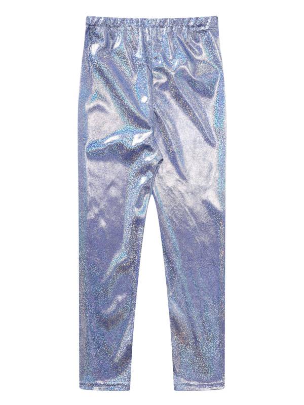 Kids Girls Metallic Elastic Waistband Leggings for Dance Party thumb