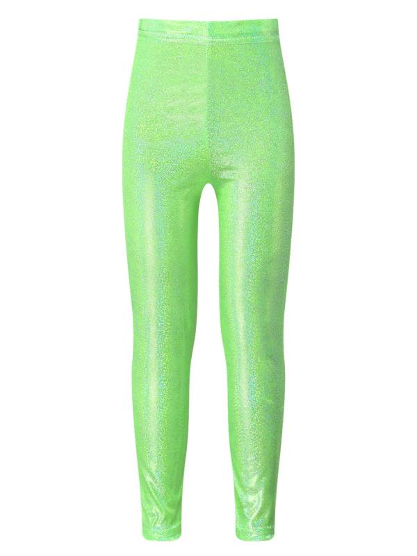 Kids Girls Metallic Elastic Waistband Leggings for Dance Party thumb