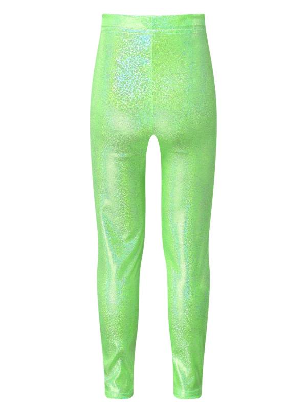 Kids Girls Metallic Elastic Waistband Leggings for Dance Party thumb