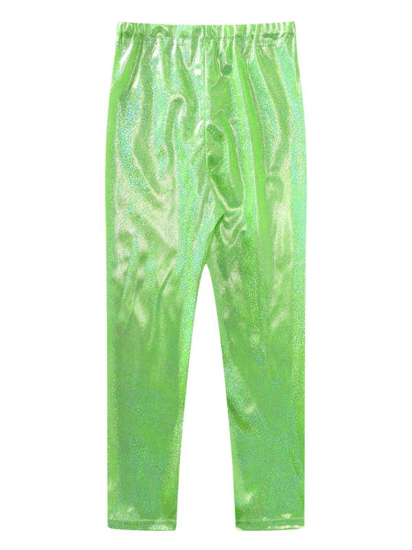 Kids Girls Metallic Elastic Waistband Leggings for Dance Party thumb