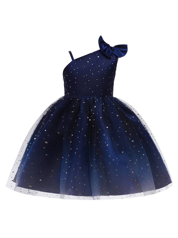Toddler Girls Sequins One Shoulder Tutu Dress Flower Girls Gown thumb