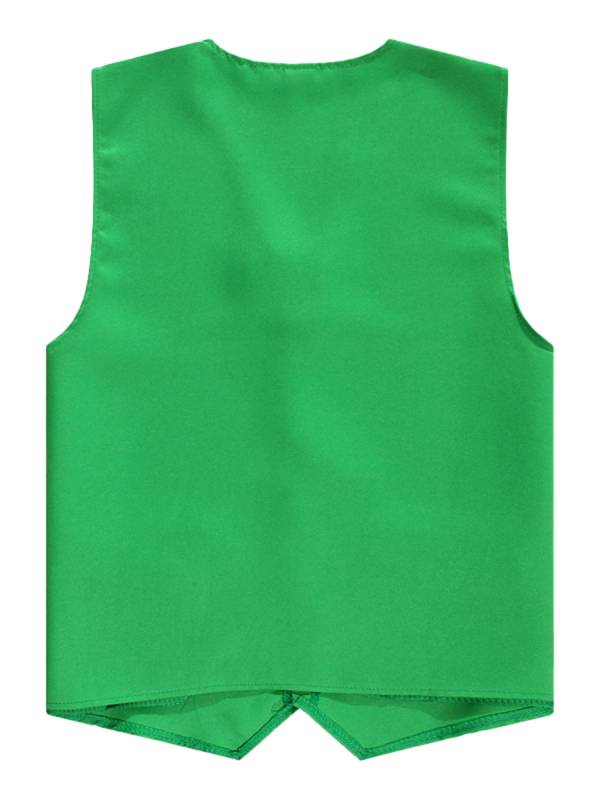Kids Boys Solid Color V Neck Sleeveless Button Front Vest thumb