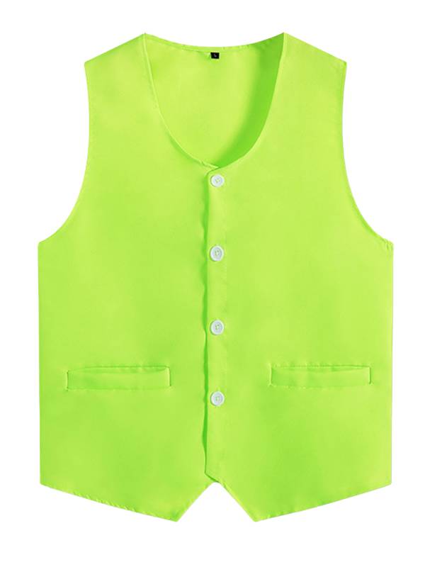 Kids Boys Solid Color V Neck Sleeveless Button Front Vest thumb