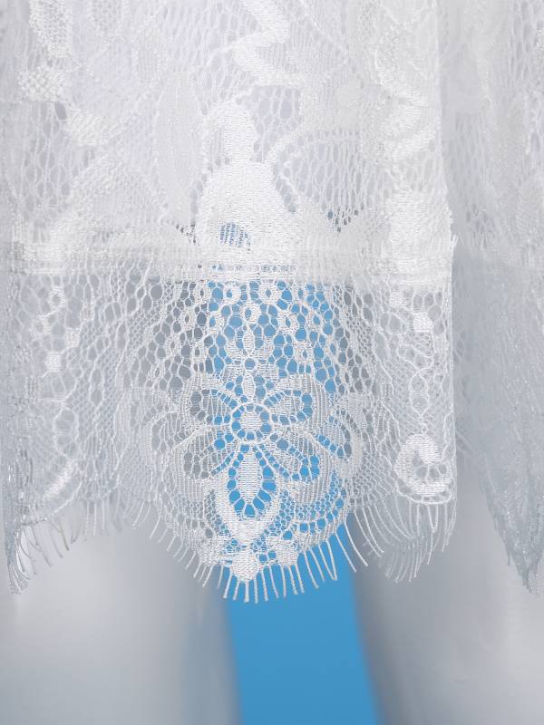 Kids Girls Long Sleeve Floral Lace Flower Girl Dress thumb
