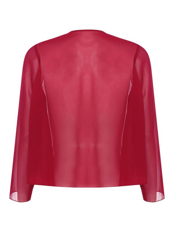 Women Sequins Rhinestones Long Sleeve Open Front Bolero Jackets thumb