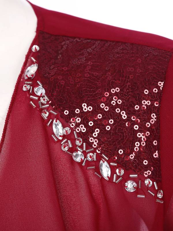 Women Sequins Rhinestones Long Sleeve Open Front Bolero Jackets thumb