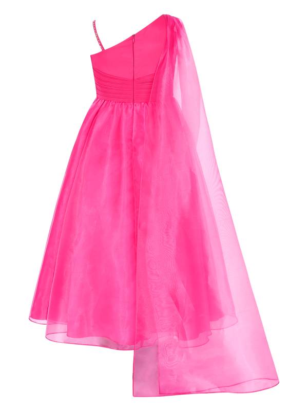 Kids Girls Shiny Rhinestones Ruched Birthday Party Gown thumb