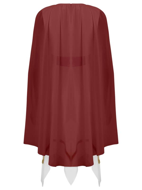 Women Sleeveless Asymmetrical A-line Tunic Ancient Greek Toga Dress with Cape thumb
