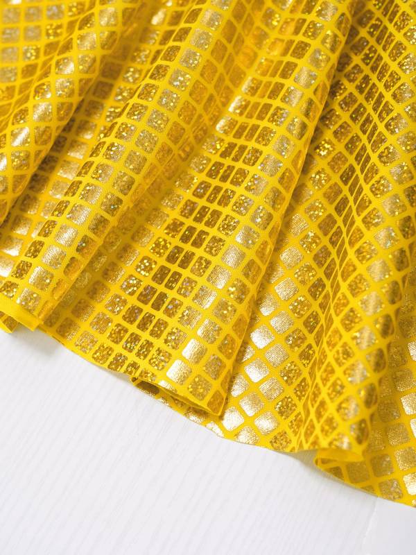 Women Shiny Plaid Sequins A-line Pleated Skirt for Cheerleading Dance thumb