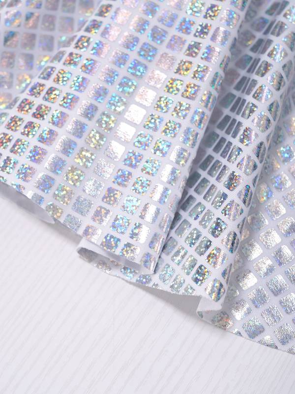 Women Shiny Plaid Sequins A-line Pleated Skirt for Cheerleading Dance thumb